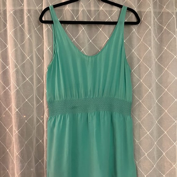 turquoise silk aritzia babaton dress size large - Picture 1 of 6